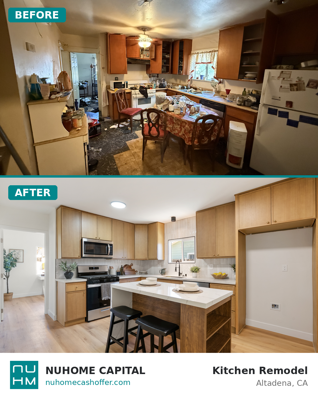 Altadena CA kitchen remodel before and after &mdash; Nuhome Capital