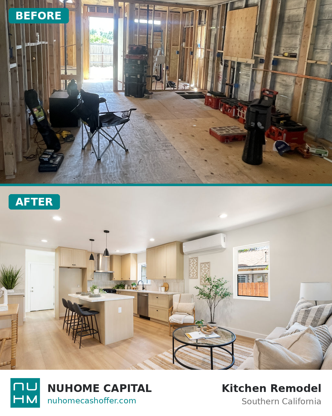 Upland CA kitchen remodel before and after &mdash; Nuhome Capital (Blanchard Ave property)